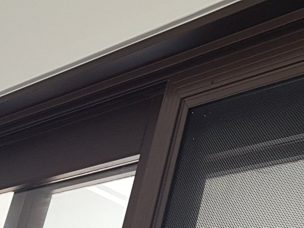 Security window screen frame close up
